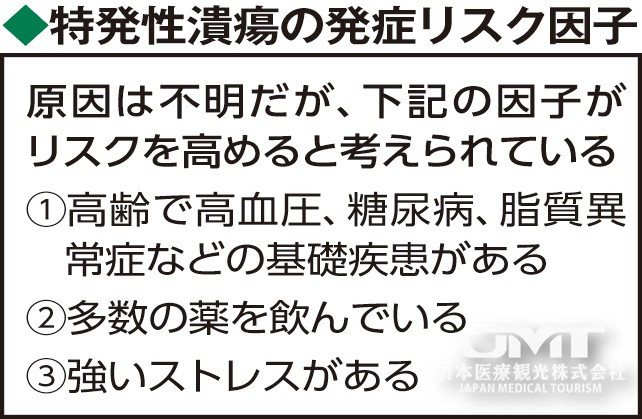 JMT日本看病-胃和十二指肠原因不明的溃疡，有基础疾病的老年人更危险